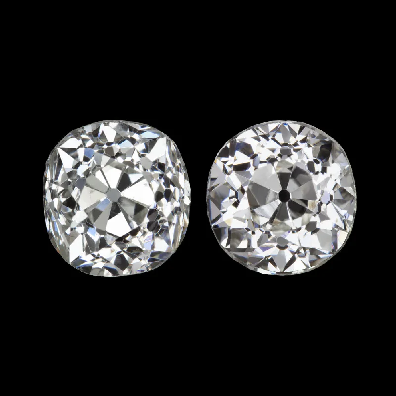 Trendy Silver Earrings For Casual Wear-0.71ct OLD MINE CUT DIAMOND STUD EARRINGS F-G VS2-SI1 ANTIQUE PAIR LOOSE NATURAL