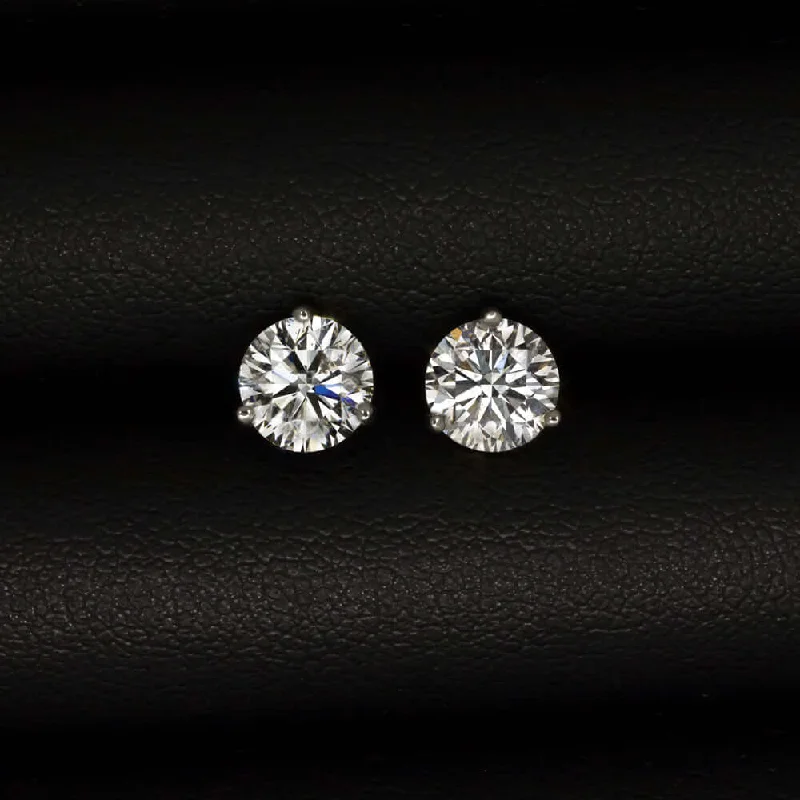 Elegant Earrings For Formal Celebrations-1.90ct VERY GOOD CUT DIAMOND STUD EARRINGS NATURAL ROUND BRILLIANT WHITE GOLD