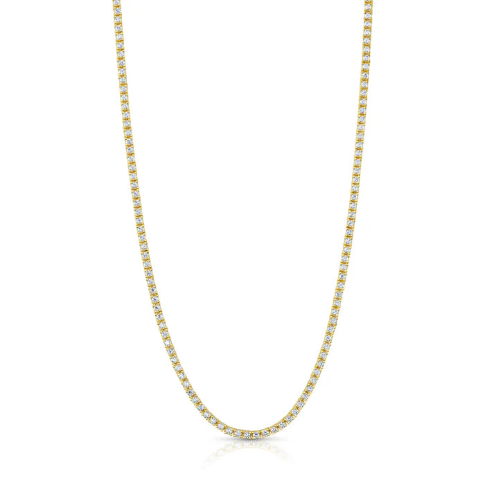 Chunky Necklaces For Bold Style-2MM TENNIS NECKLACE, GOLD BR