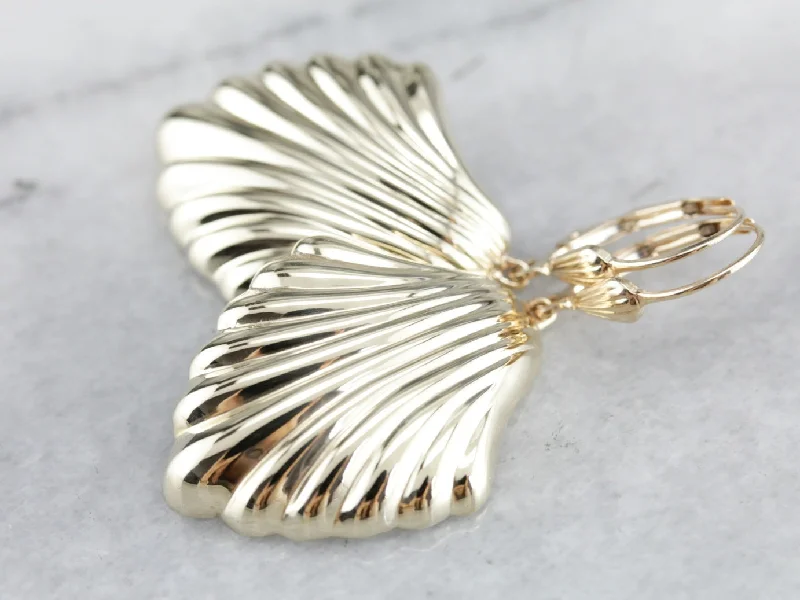 Beautiful Custom Earrings For Personal Gifts-Vintage Yellow Gold Drop Earrings