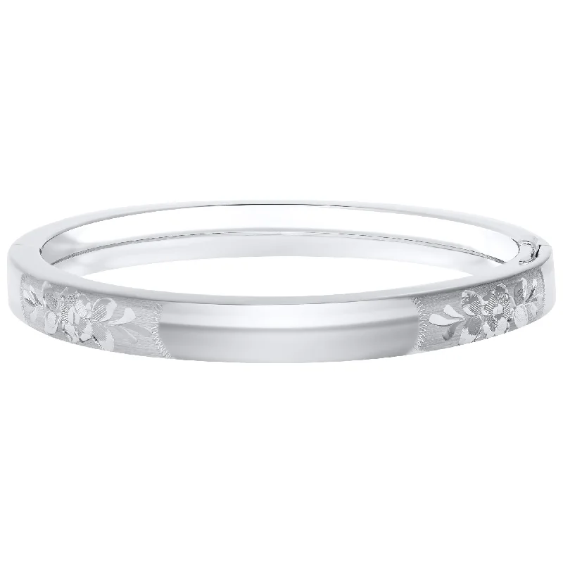 Bangles For Anniversary Gifts-Engravable Children's  Bangle iin Silver