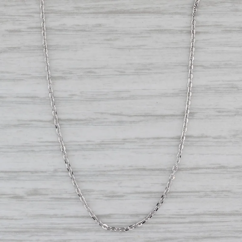 Trendy Layered Necklaces For Fashion-New 18" 1.3mm Cable Chain Necklace 14k White Gold