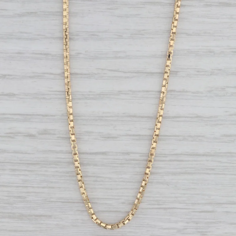 Long Pendant Necklaces For Evening Wear-Round Box Chain Necklace 14k Yellow Gold 24" 1.6mm