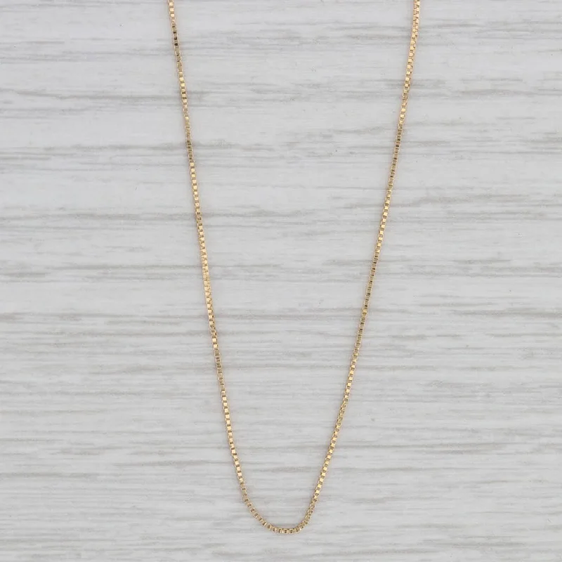 Stunning Diamond Necklaces For Anniversary-18" Box Chain Necklace 14k Yellow Gold 0.6mm