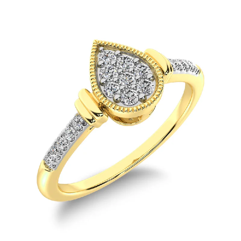 Custom Wedding Bands For Couples’ Style-10K Yellow Gold 1/8 Ct.Tw. Diamond Pear Shape Ring