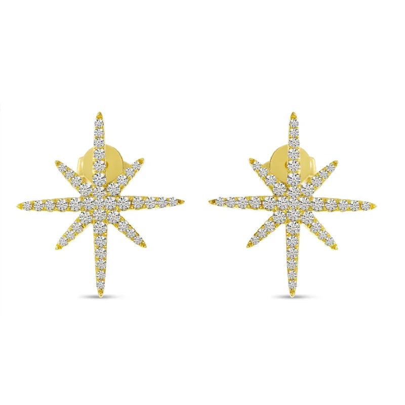 Gorgeous Chandelier Earrings For Weddings-SUPER DIAMOND STARBURST EARRINGS E10442