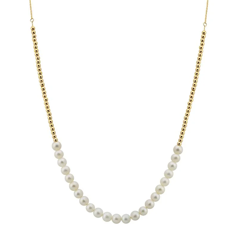 Unique Necklaces For Special Gifts-14k Yellow Gold Pearl Necklace