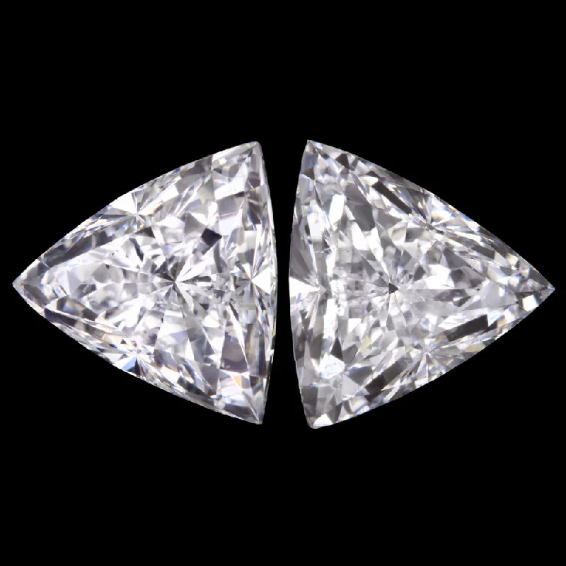 Light Earrings For Easy Everyday Wear-2.06ct TRILLION CUT F-G VS2-SI1 DIAMOND MATCHING PAIR STUD EARRINGS LOOSE 2ct