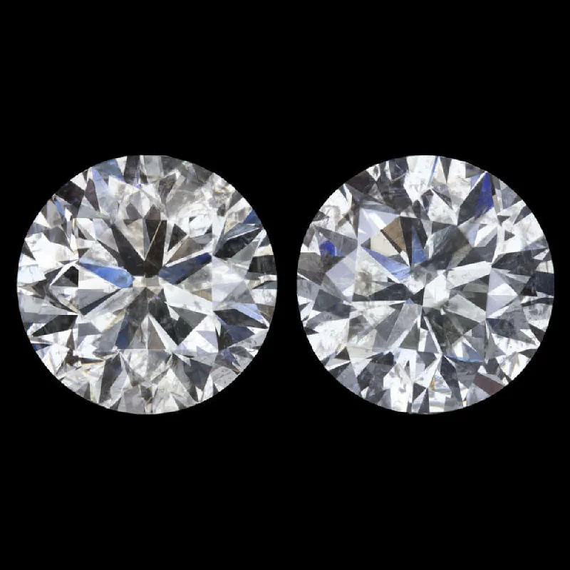 Fashion Earrings For Winter Trends-3.6ct EXCELLENT CUT DIAMOND STUD EARRINGS ROUND BRILLIANT NATURAL PAIR 3.5 CARAT