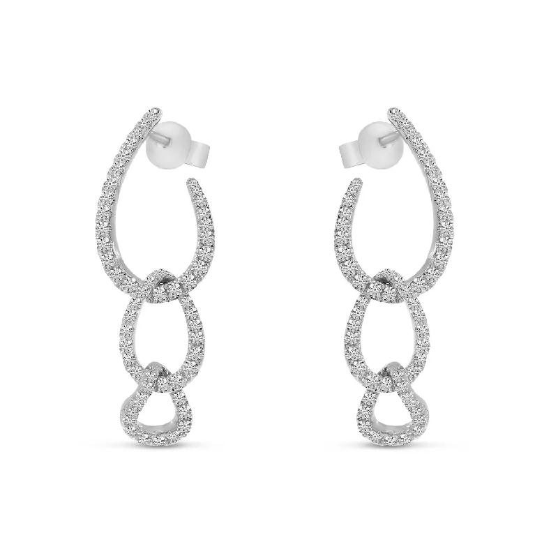 Contemporary Earrings For Sophisticated Style-DIAMOND CHAIN LINK DANGLE EARRINGS E10577W