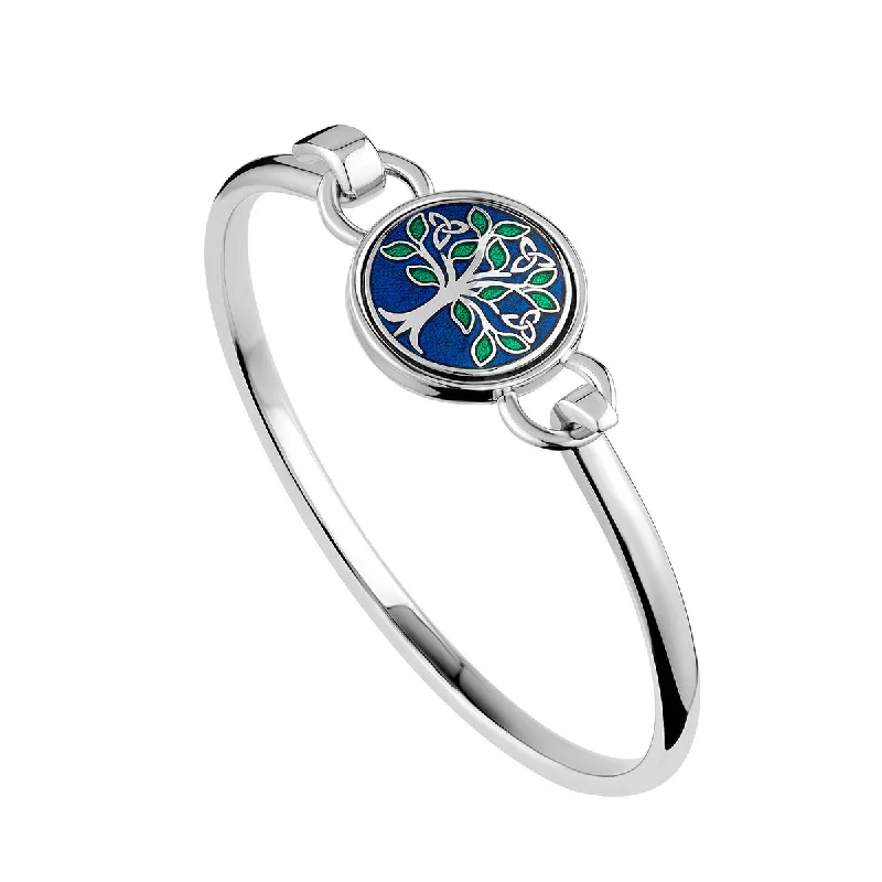 Indian Traditional Bangles-Rhodium Enamel Tree Of Life Bangle