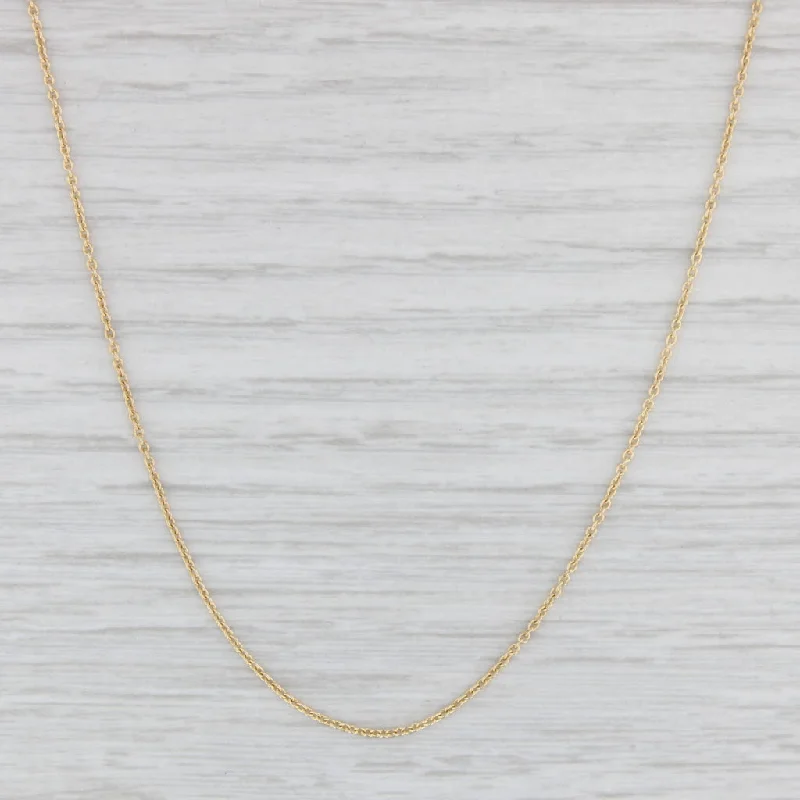 Long Gold Necklaces For Elegant Fashion-17.75" 0.7mm Cable Chain Necklace 14k Yellow Gold Lobster Clasp