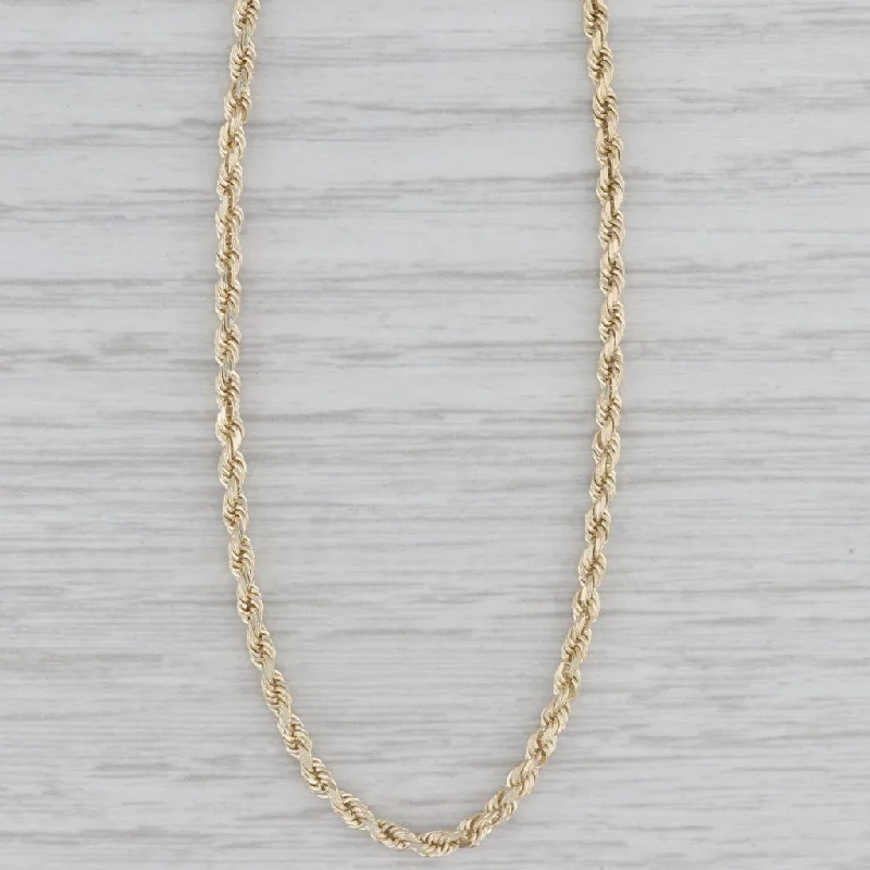 Long Gold Necklaces For Bold Style-Rope Chain Necklace 10k Yellow Gold 23.75" 2.3mm