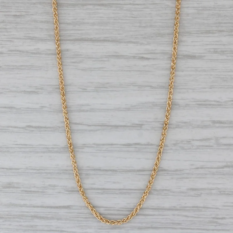 Personalized Gold Bar Necklaces For Gifts-18" 1.5mm Wheat Chain Necklace 18k Yellow Gold Lobster Clasp Italian