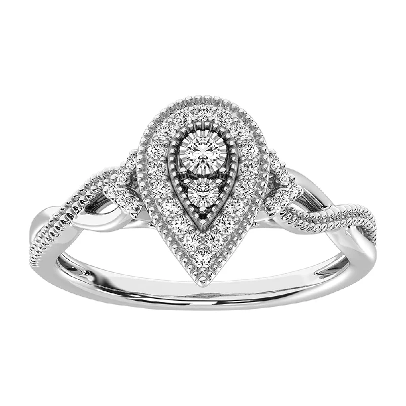 Stunning Engagement Rings For Timeless Beauty-10K White Gold 1/5 Ct.Tw. Diamond Promise Ring