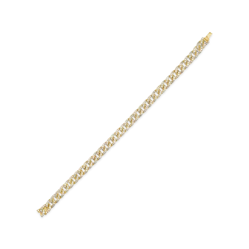 Adjustable Sports Bracelets-Yellow Gold & Diamond Link Bracelet