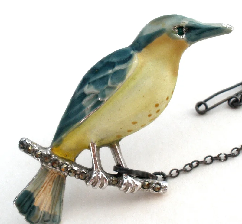 Elegant Brooch For Special Occasions-Bluebird Brooch Pin by Bohemian Jewellers Ltd