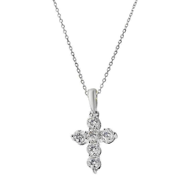 Affordable Pendant Necklaces For Everyday Wear-14K White Gold Diamond Pendant Necklace