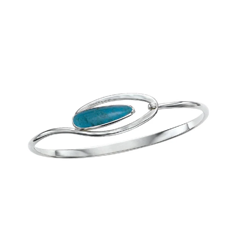 Ethnic Bangles For Wedding-Turquoise Silver Bangle Bracelet