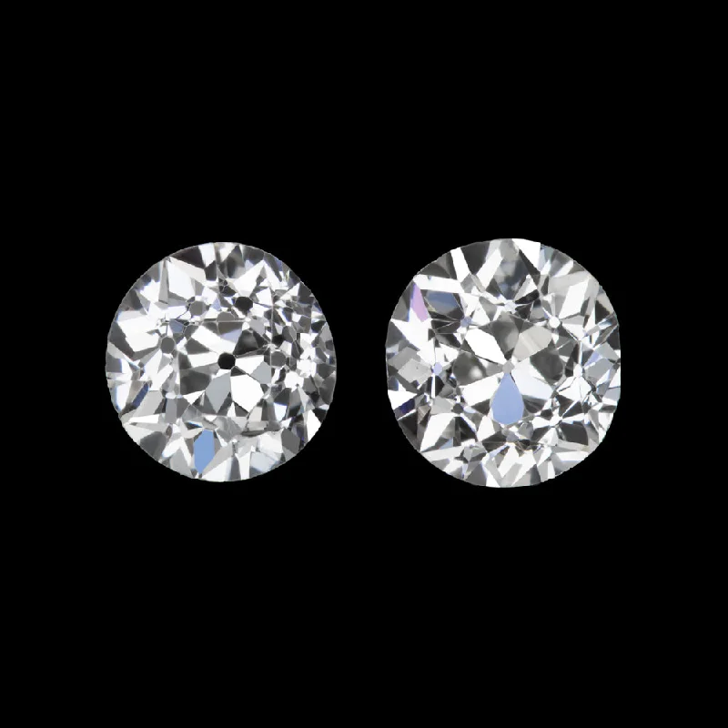 Affordable Earrings For Daily Use-0.62ct VINTAGE OLD EUROPEAN CUT DIAMOND F-G SI1 STUD EARRINGS NATURAL 1/2 CARAT