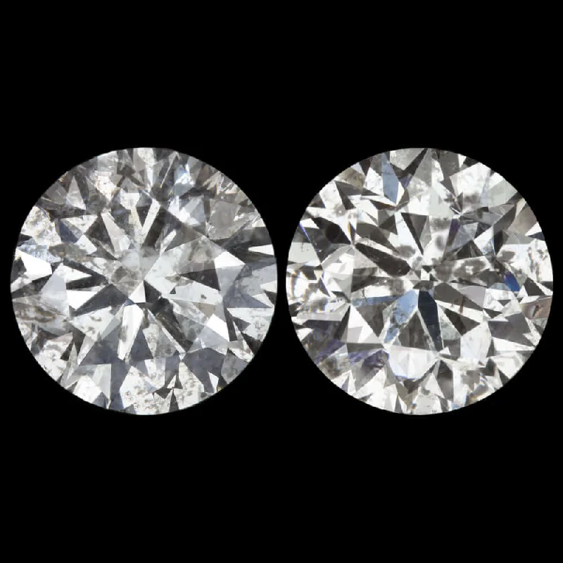 Diamond Earrings For Anniversary Gift-6.17ct VERY GOOD CUT DIAMOND STUD EARRINGS ROUND BRILLIANT NATURAL PAIR 6 CARAT