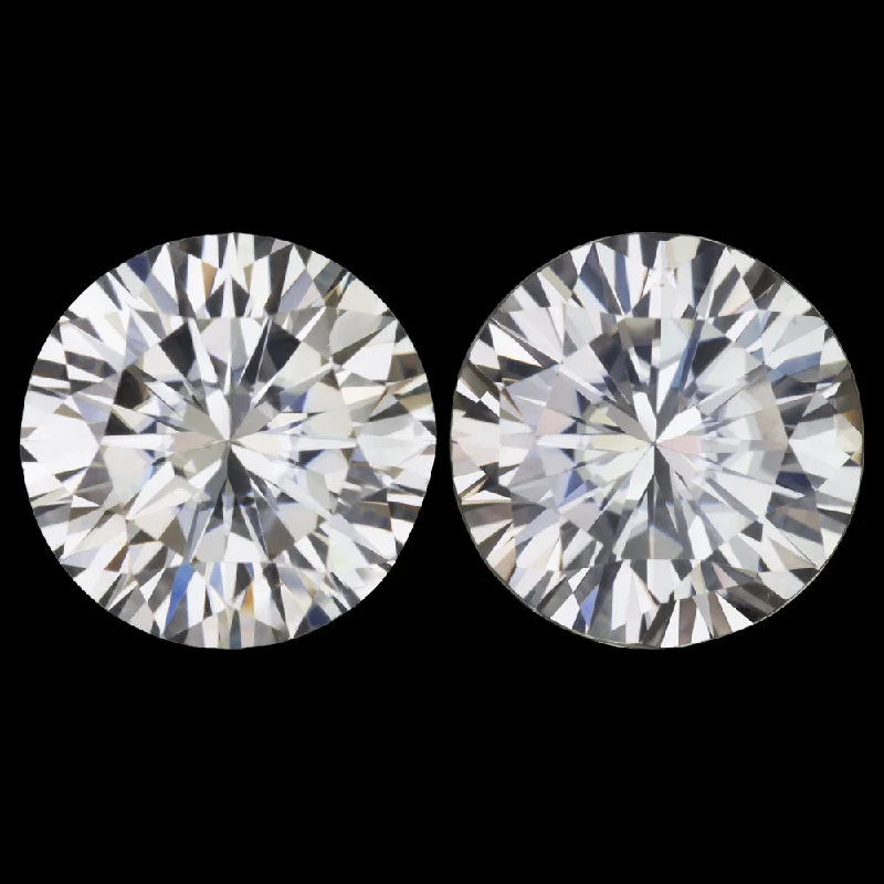 Boho Earrings For Casual Festivals-3.90ct MOISSANITE MATCHED PAIR STUD EARRINGS 8.5mm ROUND BRILLIANT CUT 4 CARAT