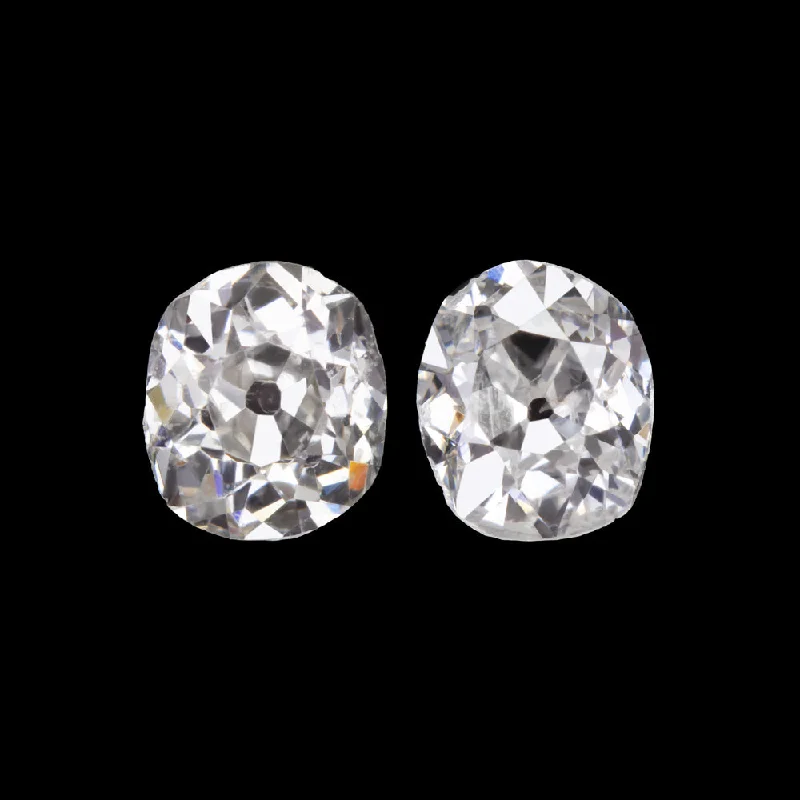 Designer Earrings For Special Occasions-0.60ct OLD MINE CUT DIAMOND STUD EARRINGS H-J SI1 PAIR ANTIQUE PAIR ESTATE 2/3ct