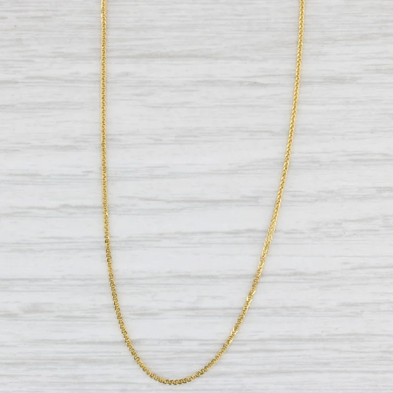 Handcrafted Beaded Necklaces For Custom Gifts-New Wheat Chain Necklace 18" 1mm 14k Yellow Gold