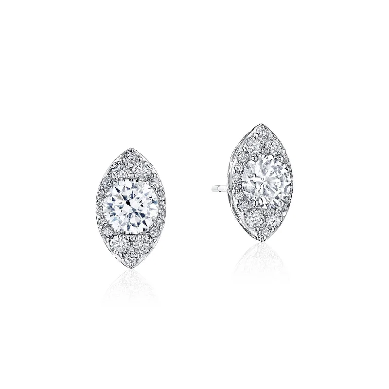 Simple Silver Earrings For Minimalist Style-TACORI Bloom | Marquise Bloom Diamond Earrings FE811RDMQ6