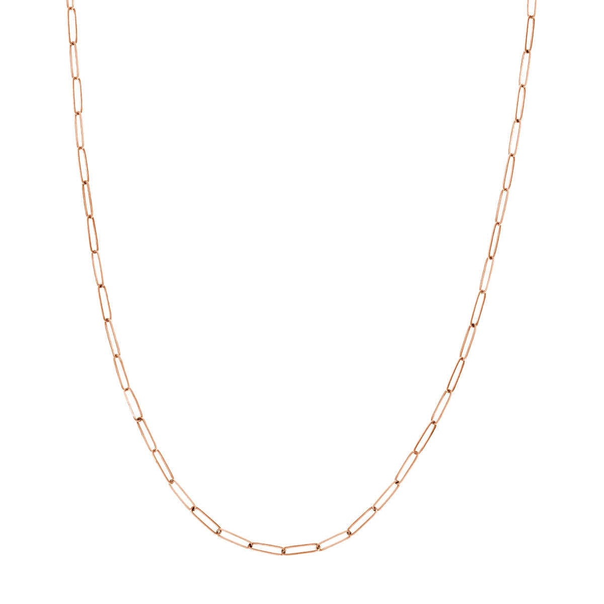 Minimalist Diamond Necklaces For Sophistication-14K Rose Gold Paperclip Link Chain