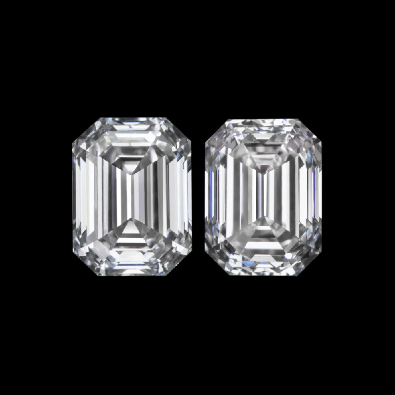 Simple Gold Stud Earrings-0.60ct GIA CERTIFIED DIAMOND STUD EARRINGS E VVS EMERALD CUT PAIR LOOSE NATURAL