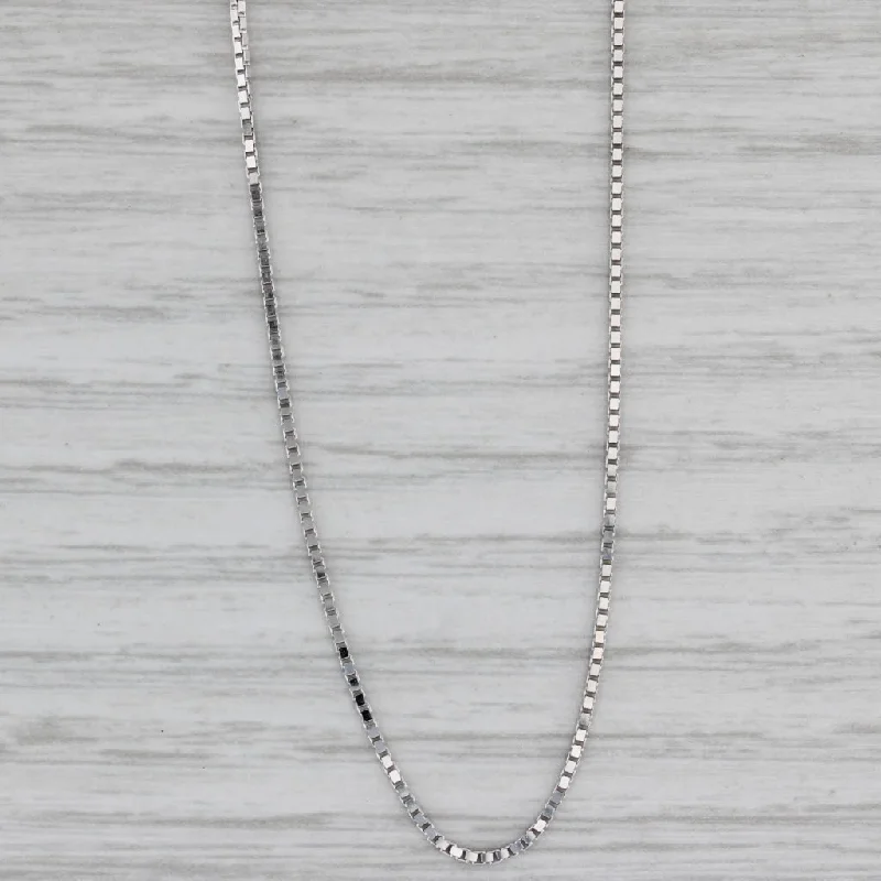 Simple Chain Necklaces For Day-to-day Wear-New Box Chain Necklace 10k White Gold 20" 0.9mm