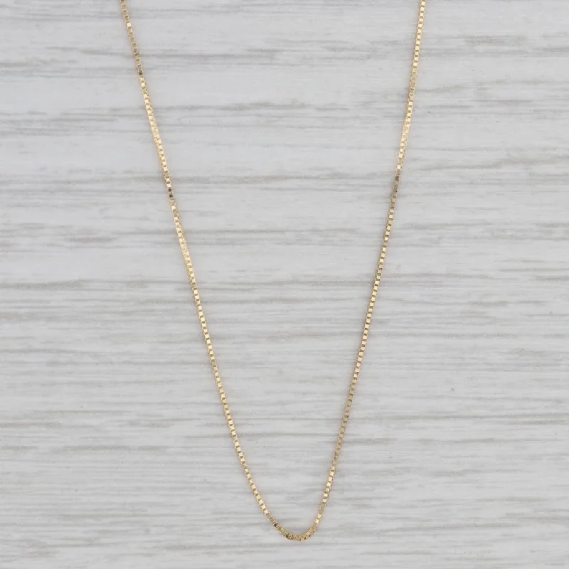 Trendy Heart Necklaces For Girlfriend-18" 0.5mm Box Chain Necklace 18k Yellow Gold Italy