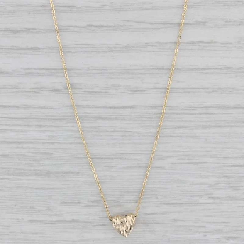 Beautiful Necklaces For Birthday Gifts-Small Heart Pendant Necklace 14k Yellow Gold 18" Cable Chain