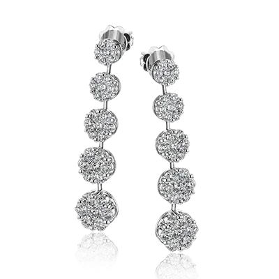 Gemstone Earrings For Formal Events-Earrings in 18k Gold with Diamonds LE4422