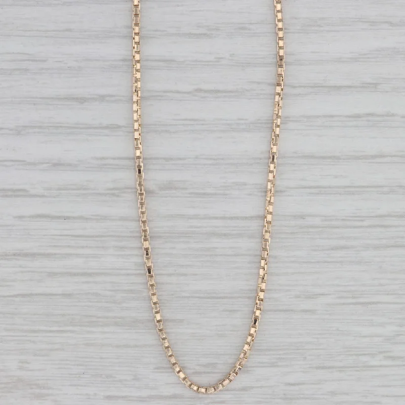 Statement Necklace For Bold Fashion Choices-Long Gold Box Chain Necklace 30" 1.4mm 14k Yellow Gold