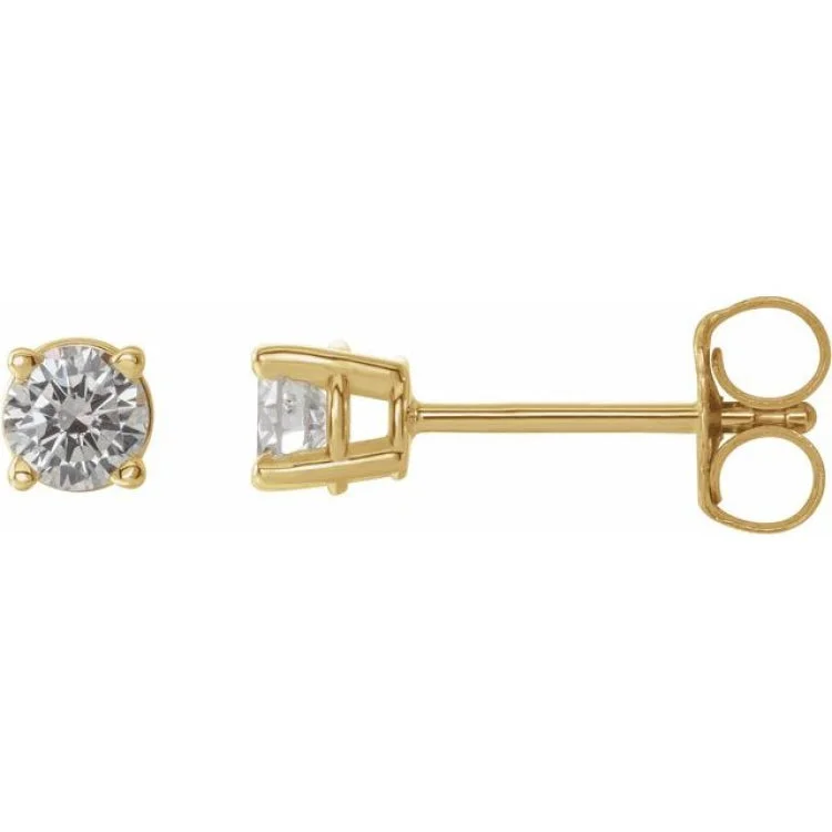 Handmade Earrings For Exclusive Collections-14K Yellow 1/3 CTW Natural Diamond Stud Earrings