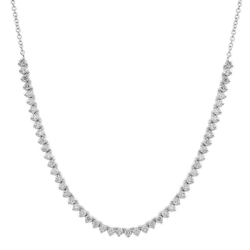 Colorful Pendant Necklaces For Fashionistas-14k White Gold Diamond Tennis Chain Necklace