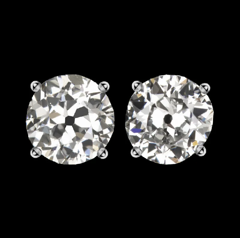 Vintage Earrings For Retro Style-0.66ct OLD EUROPEAN CUT DIAMOND STUD EARRINGS G-H VS1-SI2 PAIR LOOSE NATURAL 2/3