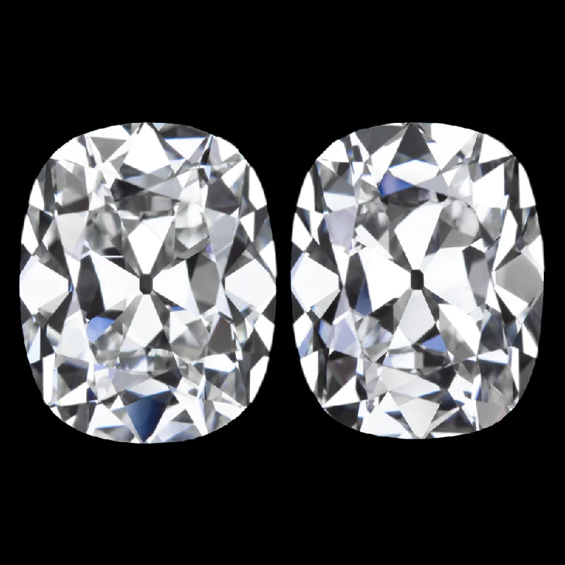 Contemporary Earrings For Sophisticated Style-4.24ct OLD MINE CUT LAB CREATED DIAMOND STUD EARRINGS CERTIFIED F VVS2 PAIR 4ct