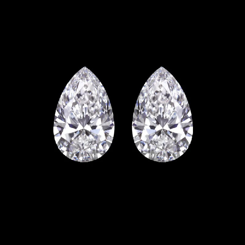 Personalized Earrings For Birthday Gifts-PEAR SHAPE LAB CREATED DIAMOND MATCHING PAIR .40ct STUD EARRINGS LOOSE ACCENT