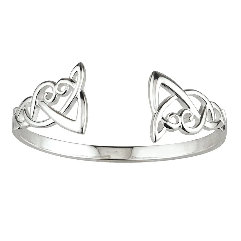 Bangles For Cultural Events-Silver Celtic Front Bangle