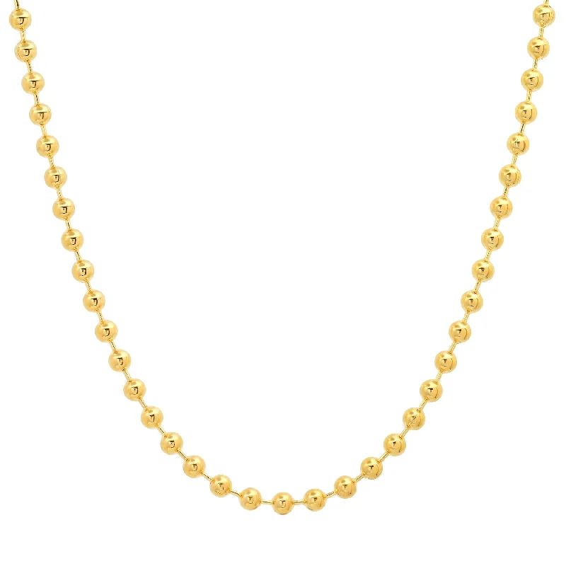 Chunky Silver Necklaces For Bold Fashion-BALL LINK CHAIN, GOLD