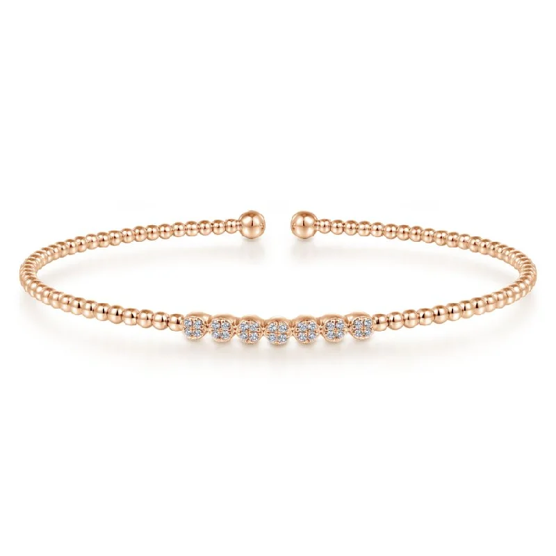 Bangles For Fashion Statement-Diamond Bujukan Bangle in Rose Gold by Gabriel NY