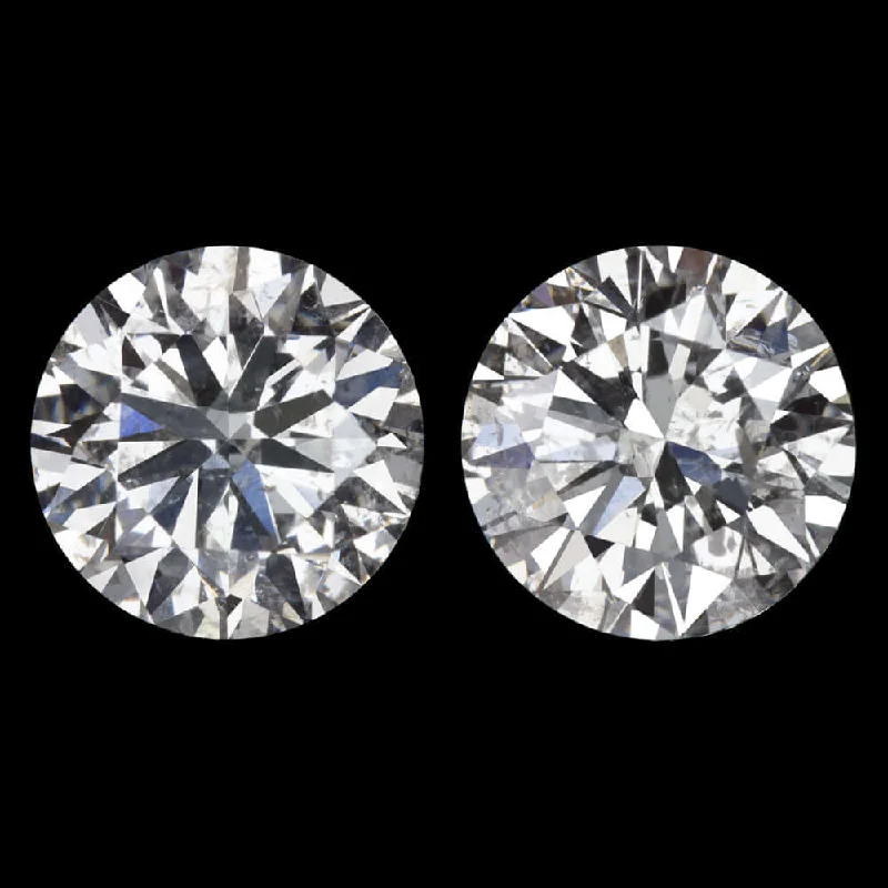 Vintage Drop Earrings For Retro Look-2.11ct EXCELLENT CUT E-F SI DIAMOND STUD EARRINGS ROUND BRILLIANT MATCHING PAIR