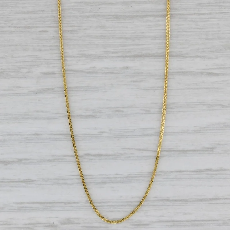 Modern Silver Necklaces For Office Fashion-Wheat Chain Necklace Adjustable up to 22" 14k Yellow Gold Bead Slide