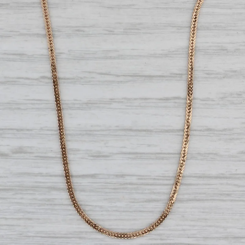 Handmade Necklaces For Unique Jewelry-Wheat Chain Necklace 14k Rose Gold 24.25" 1.4mm