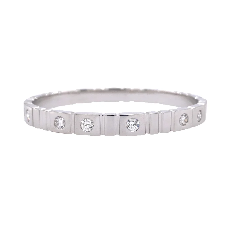 Bangles For Day Wear-Estate Diamond Bangle in White Gold