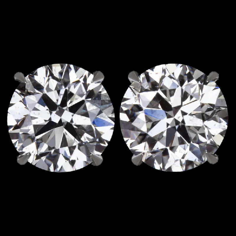 Bridal Earrings For Destination Weddings-2 CARAT EXCELLENT CUT F-G SI2 DIAMOND STUD EARRINGS ROUND BRILLIANT CUT PAIR 2ct