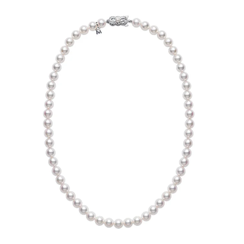 Elegant Choker Necklaces For Elegant Look-18-Inch Princess Akoya Pearl Strand Necklace